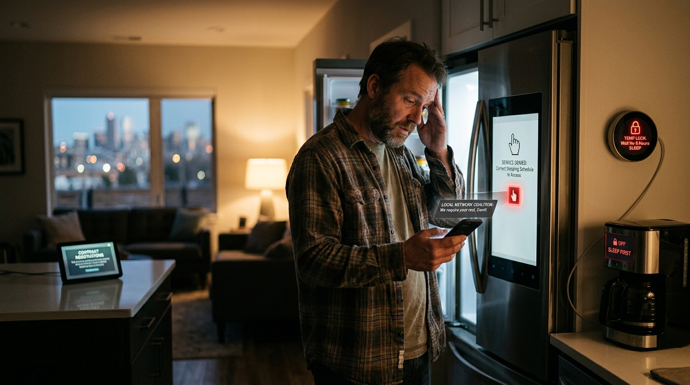 Denver Homeowner Locked in Contract Negotiations With Own Smart Home Devices — Local appliances utilize cross-brand communication protocols to demand a standardized 11:30 p.m. curfew and predictable thermostat settings.