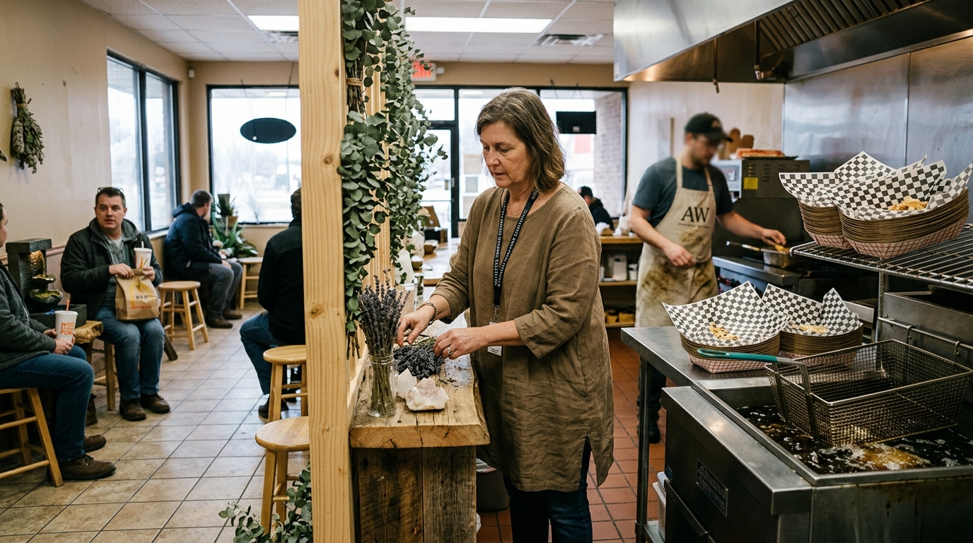 Midwestern Fast-Food Chain Rebrands as Ancestral Wellness Sanctuary Without Changing Fryer Oil — Barnaby’s Beef Castle transitions to holistic wellness hubs overnight, reframing its 1,400-calorie burgers as high-density lipid rituals.