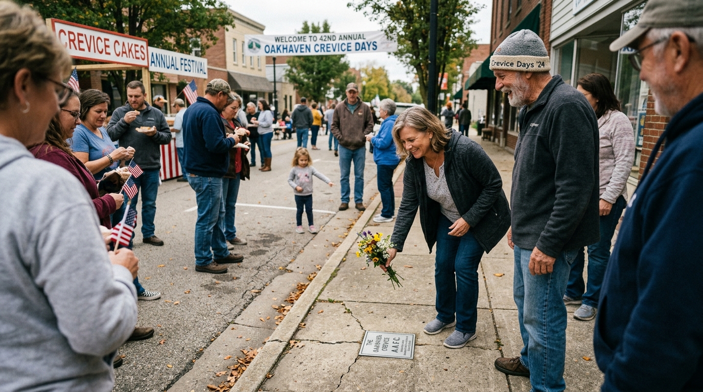 Ohio Town Gathers For 42nd Annual Festival Honoring 3-Inch Fault Line — Residents of Oakhaven celebrate the inactive municipal crevice with a parade, seismic simulations, and the crowning of Miss Richter.