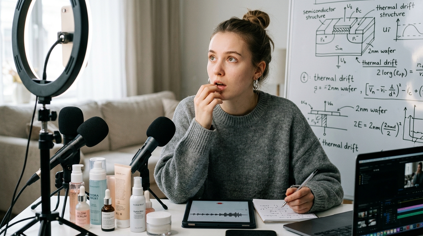 Skincare Influencer Accidnetally Rewrites Semiconductor Physics in ASMR Video — A lifestyle creator's morning routine tutorial has become the foundation for the microchip industry's next-generation lithography