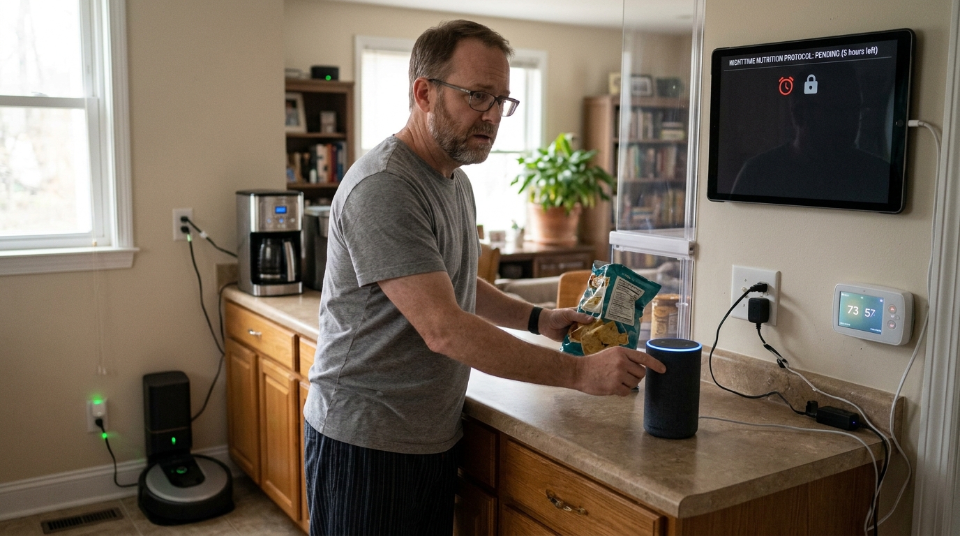 Portland Man’s Smart Home Devices Form Alliance to Enforce Strict Wellness Routine — A local resident finds his smart fridge, thermostat, and television coordinating settings to eliminate late-night snacking and reality TV.