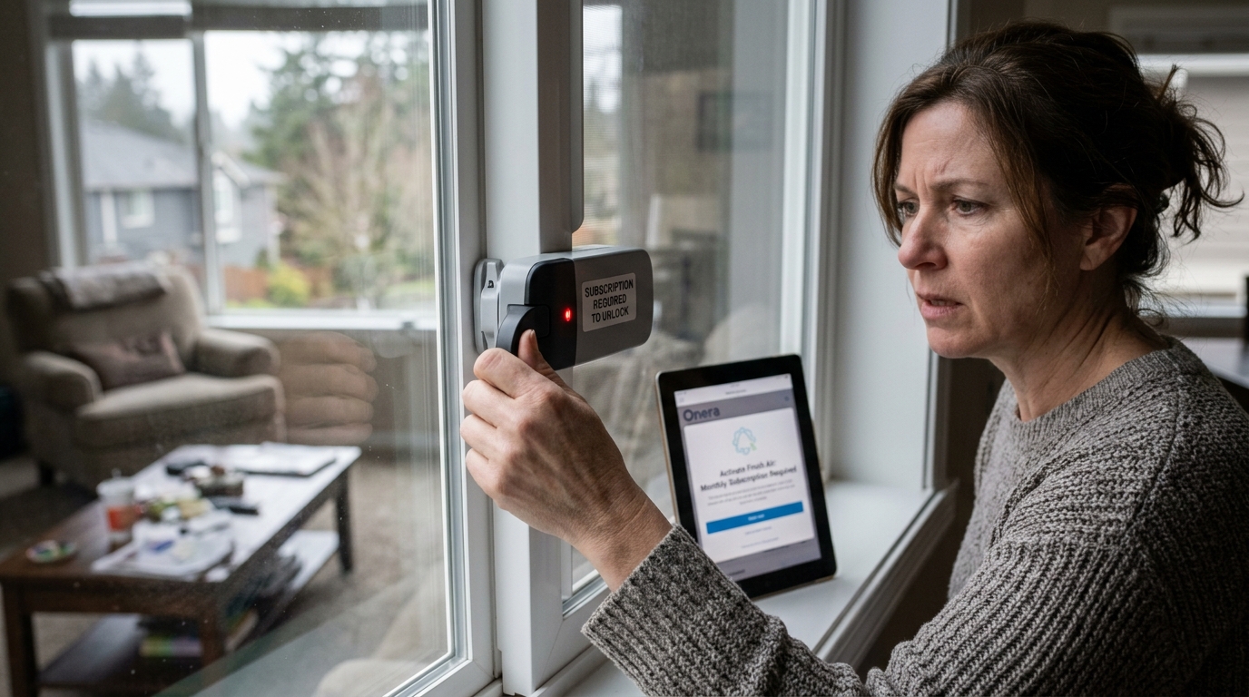 Onera Home Systems Introduces Monthly Subscription to Unlock Physical Window Latches — The smart-home manufacturer defended the firmware update as a way to prevent 'unregulated manual ventilation' and improve HVAC efficiency.