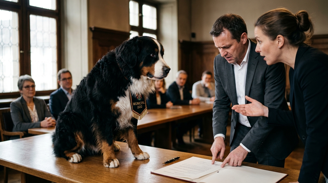 Swiss Canton Threatens to Suspend Elected Dog Over Unsigned Municipal Bond — An administrative standoff in Vaud leaves Saint-Saphorin’s newly elected municipal councillor facing three ethics probes and a signature deadline.