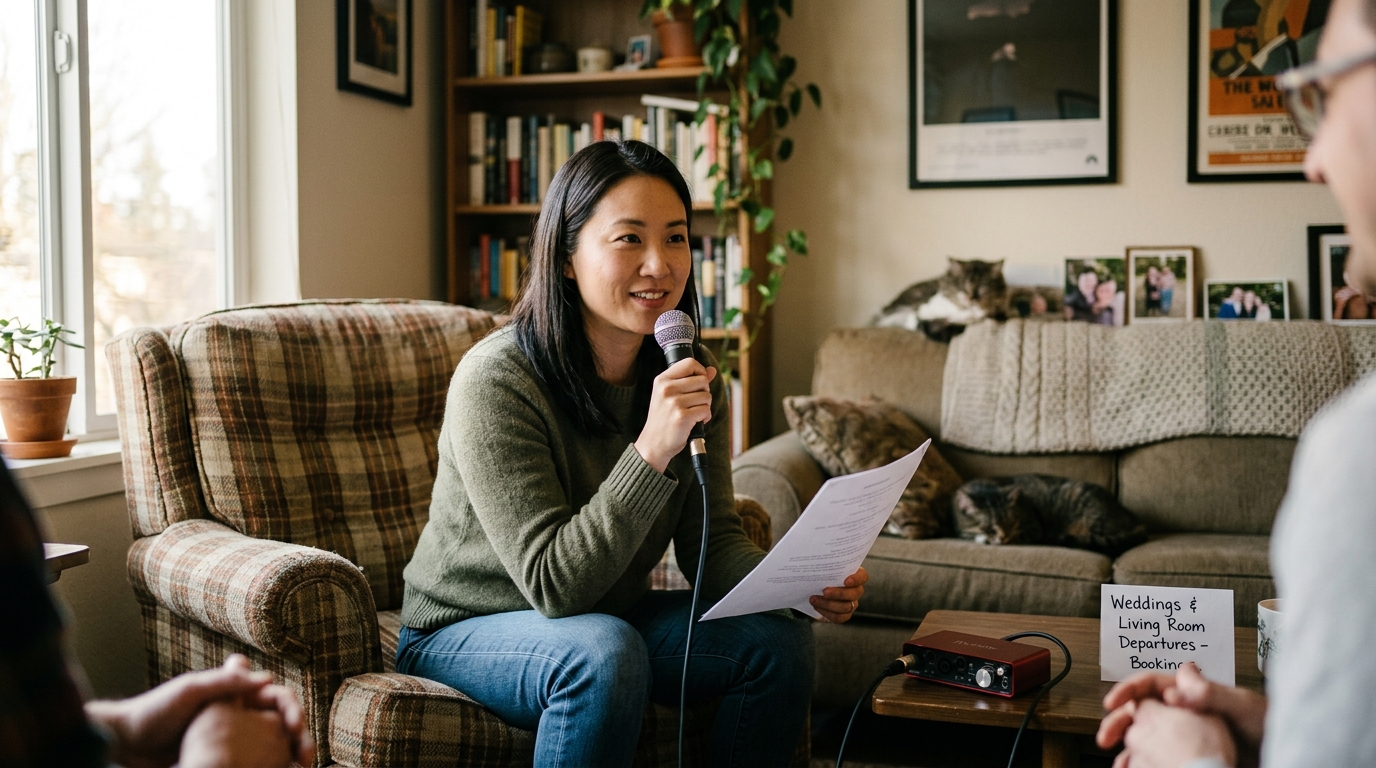 Local Transit Voice Actor Booked for Weddings, Private Therapy Sessions to Announce Living Room Departures — Eugene residents pay $250 an hour for the comforting, municipal authority of the Cascadia Transit Authority's automated announcer
